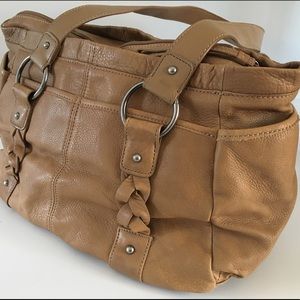 Kenneth Cole Reaction tan leather bag